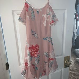 Floral pink dress